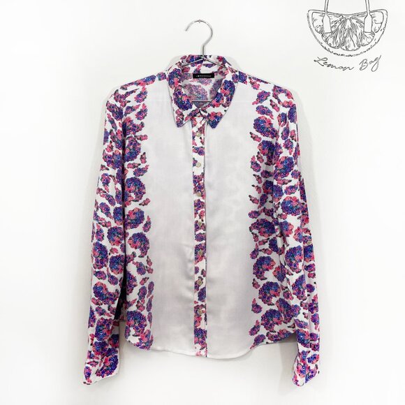 I Heart Ronson / Floral Pattern Button Down Shirt Blouse / Multicolor / Size S - Picture 5 of 8